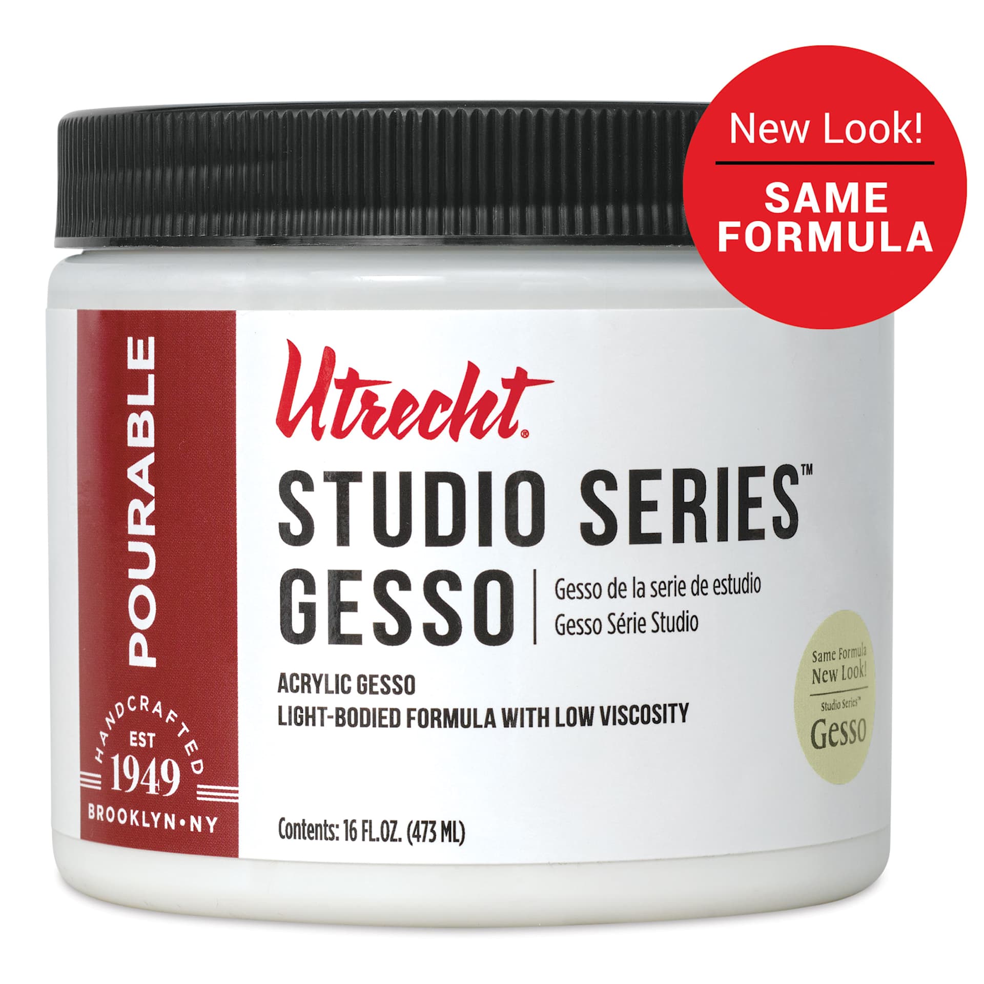 New look! Same formula - Utrecht Studio Series Acrylic Gesso - 16 oz New look! Same formula - Utrecht Studio Series Acrylic Gesso - 16 oz