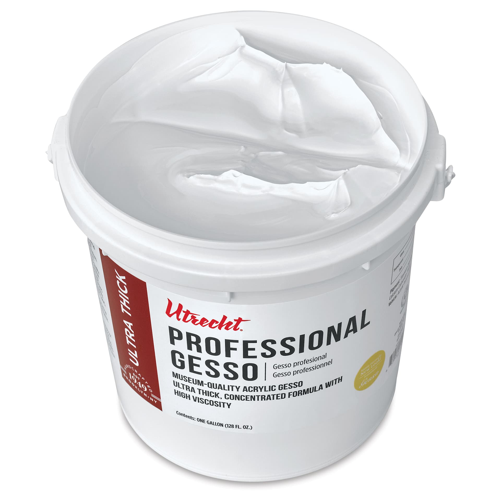 Utrecht Professional Acrylic Gesso - 128 oz open to show gesso Utrecht Professional Acrylic Gesso - 128 oz open to show gesso