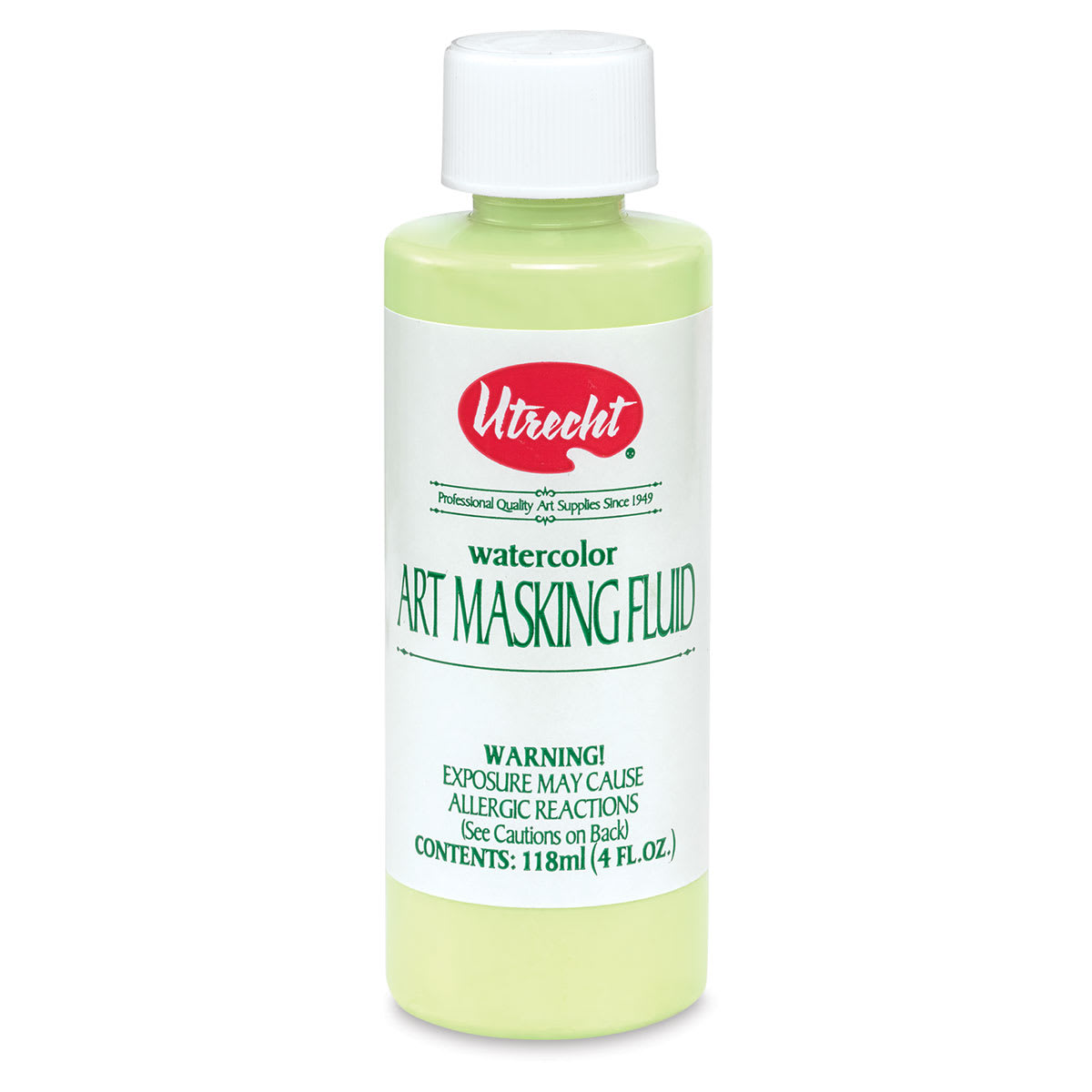 Utrecht Watercolor Paint Masking Fluid - Front of 4 oz bottle shown Utrecht Watercolor Paint Masking Fluid - Front of 4 oz bottle shown