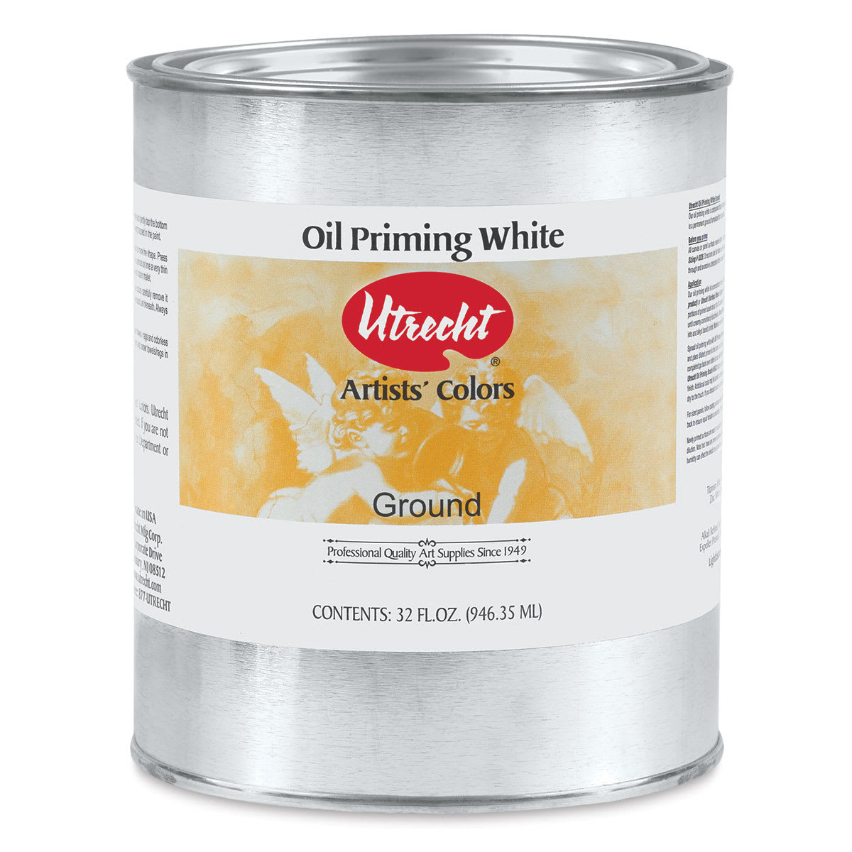 Utrecht Oil Priming White - Front view of 1 quart can
Utrecht Oil Priming White - Front view of 1 quart can