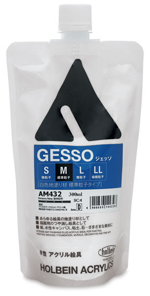 Holbein Acrylic Gesso - Front of poly bag of White Gesso Holbein Acrylic Gesso - Front of poly bag of White Gesso