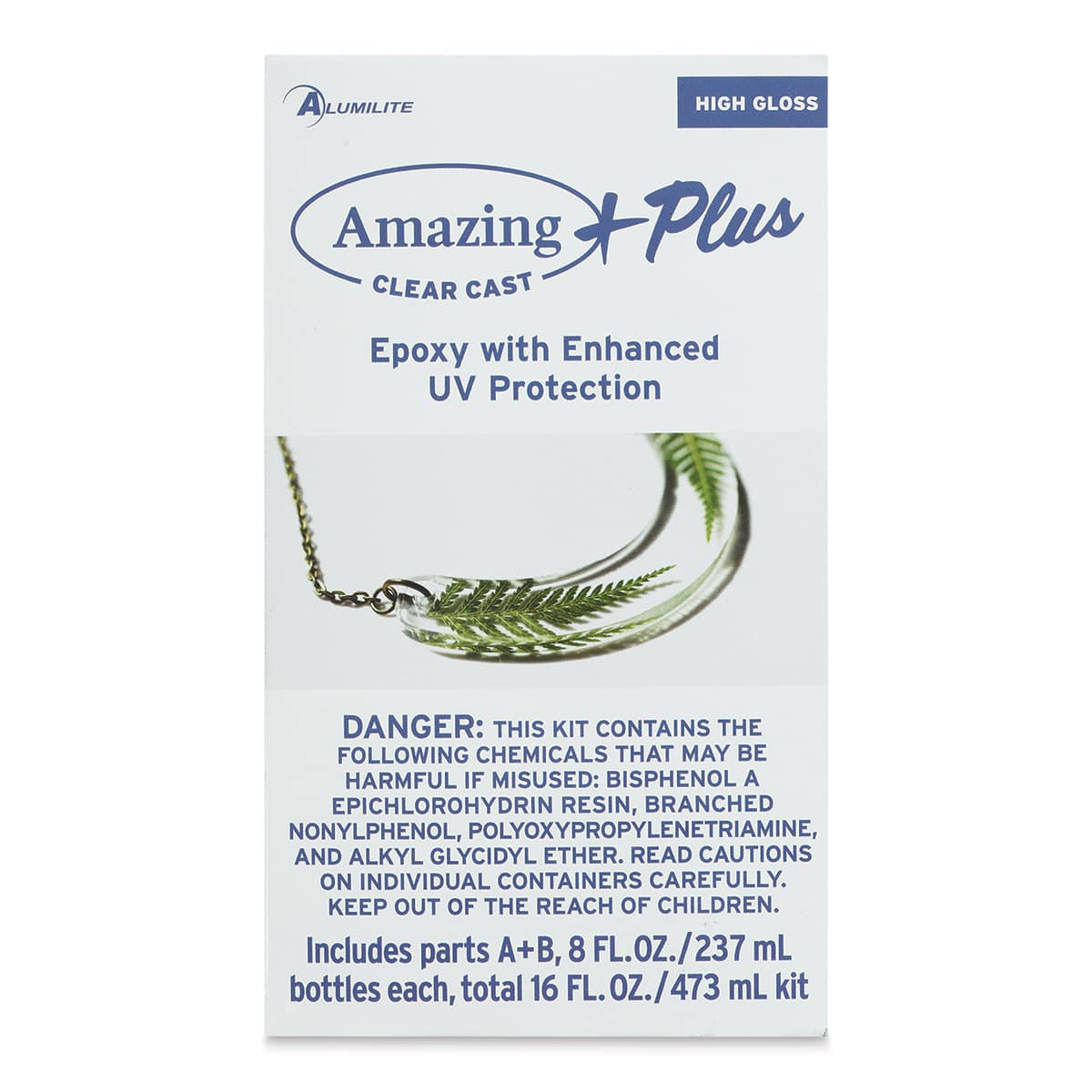 Alumilite Amazing Clear Cast Plus Epoxy Casting Resin - 16 oz, Bottle (Front of packaging)