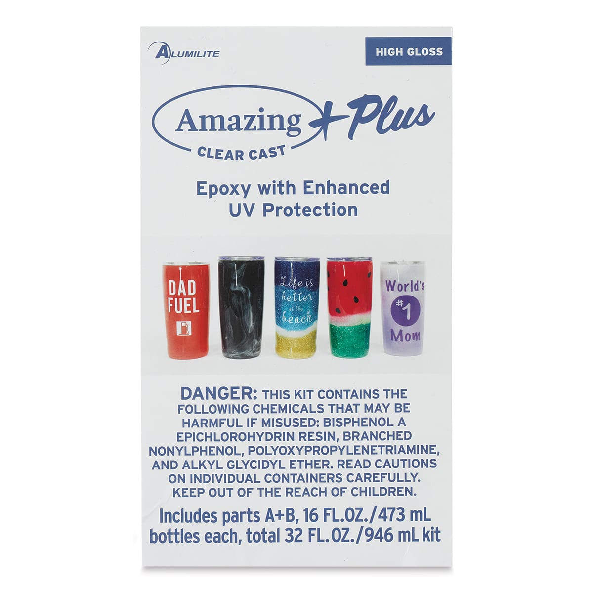 Alumilite Amazing Clear Cast Plus Epoxy Casting Resin - 32 oz, Bottle (Front of packaging) Alumilite Amazing Clear Cast Plus Epoxy Casting Resin - 32 oz, Bottle (Front of packaging)