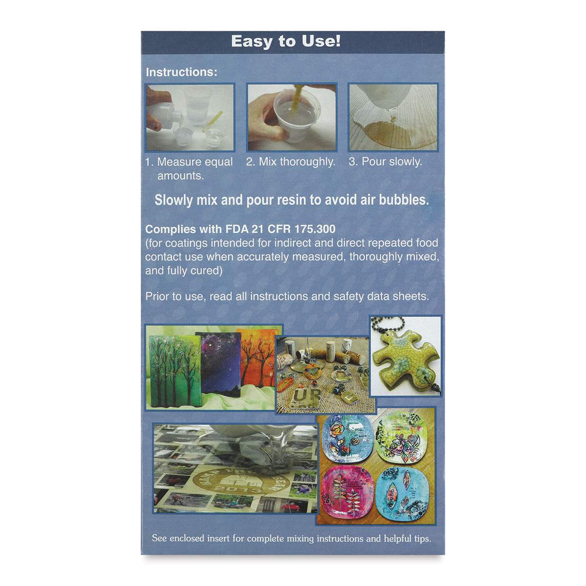 Alumilite Amazing Clear Cast Epoxy Casting Resin - 16 oz, Bottle (Back of packaging)