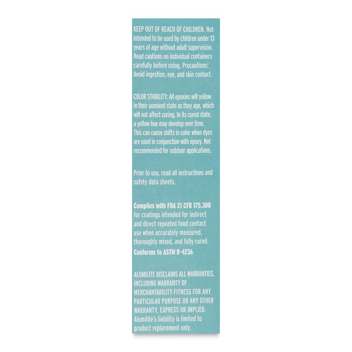 Alumilite Amazing Quick Coat Epoxy - 16 oz, Bottle (Side view of packaging)