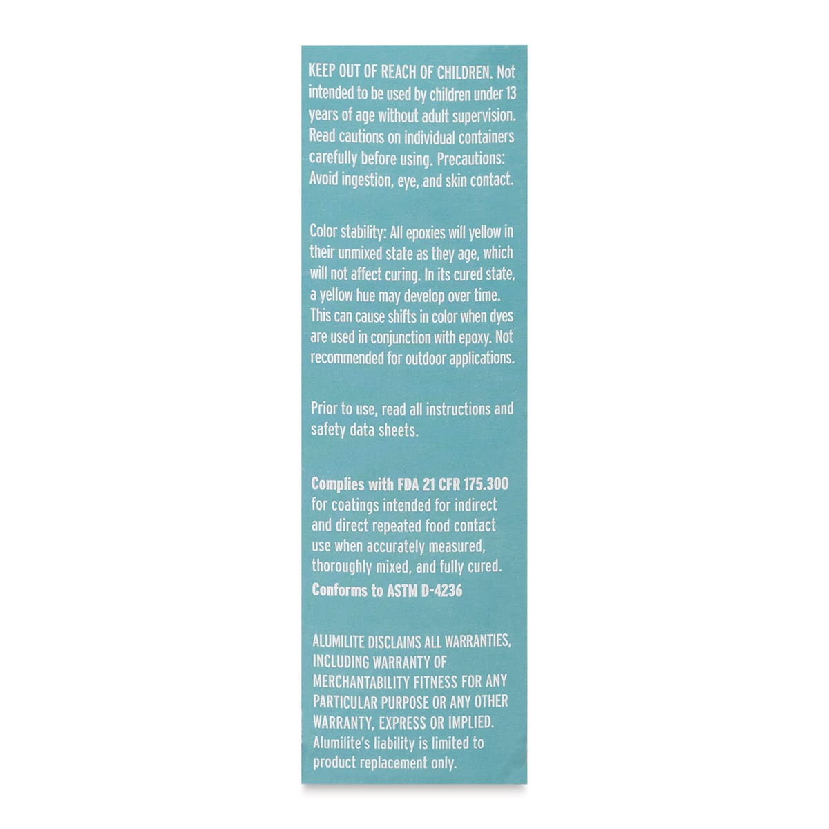 Alumilite Amazing Quick Coat Epoxy - 32 oz, Bottle (Side view of packaging)
