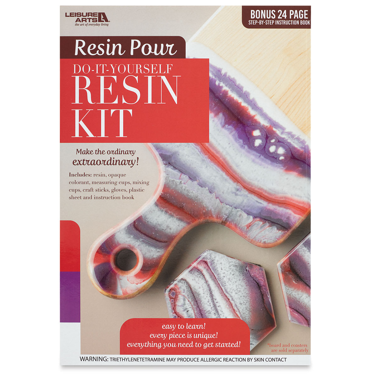 Leisure Arts Resin Pour Kit - Red (Front of packaging)