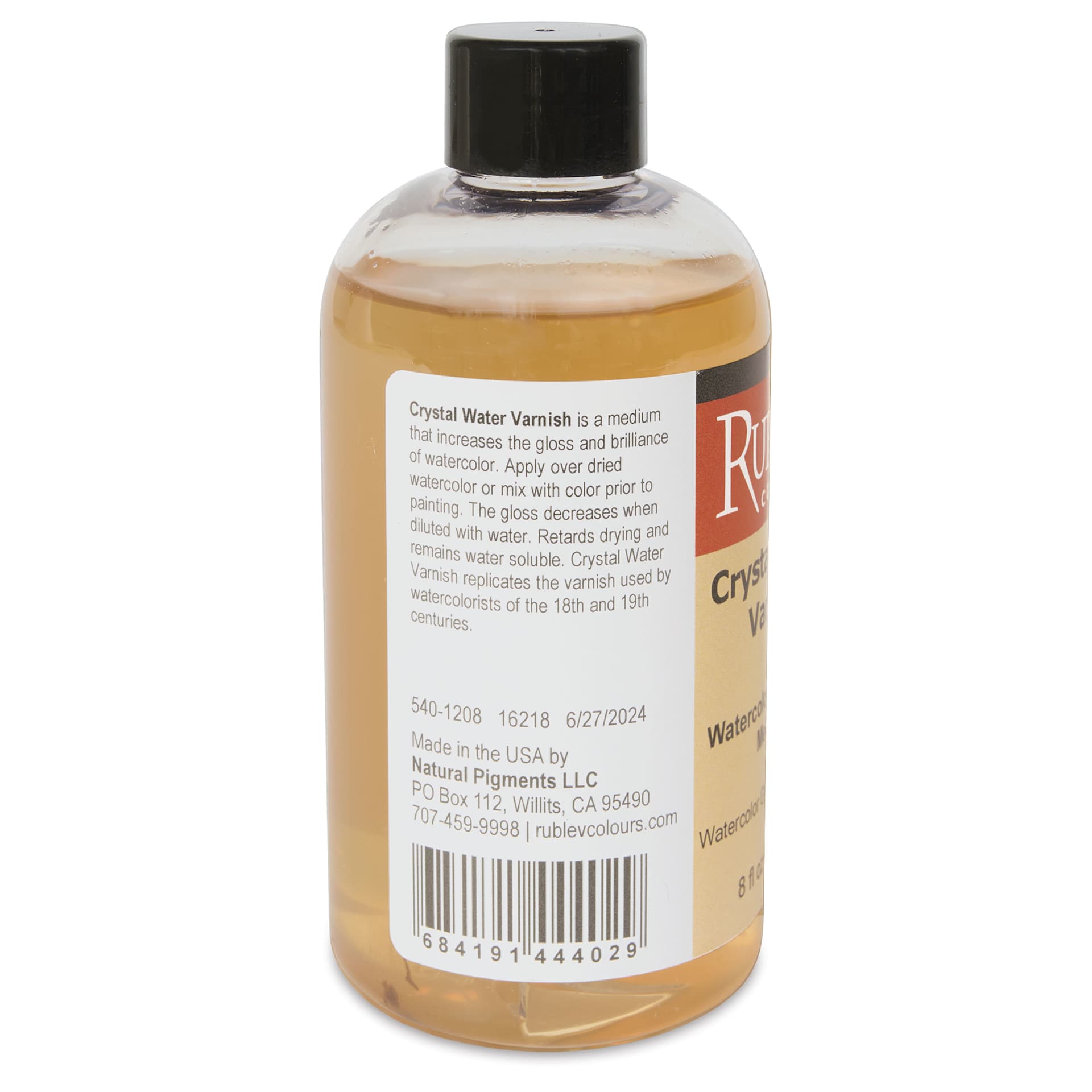 Rublev Crystal Water Varnish Watercolor Medium - 236 ml back