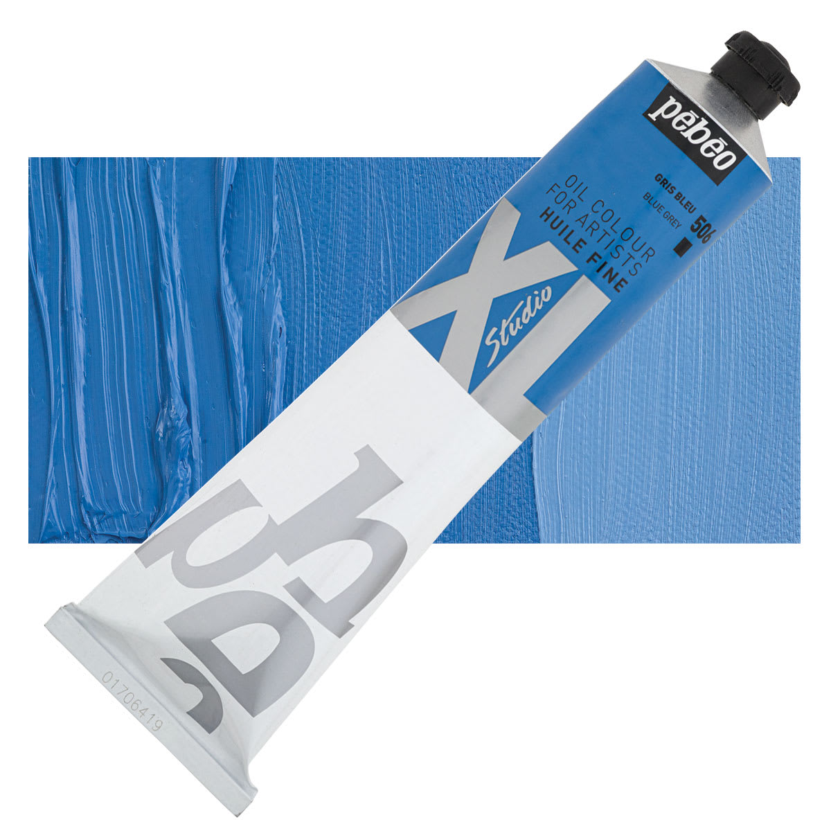 Pebeo XL Studio Oil Paint - Blue Grey, 200 ml, Tube and swatch