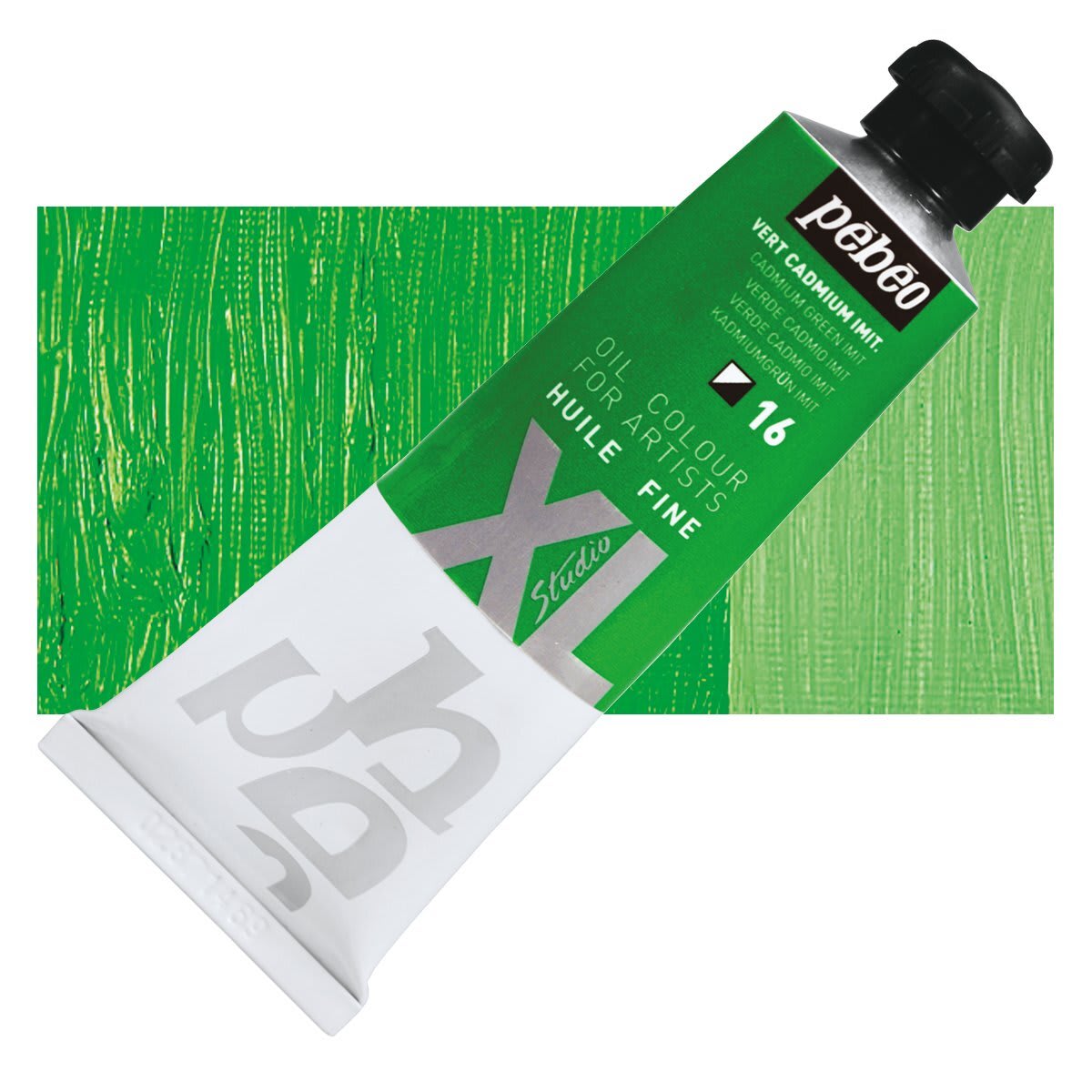 Pebeo XL Studio Oil Paint - Cadmium Green Imitation, 37 ml tube and swatch