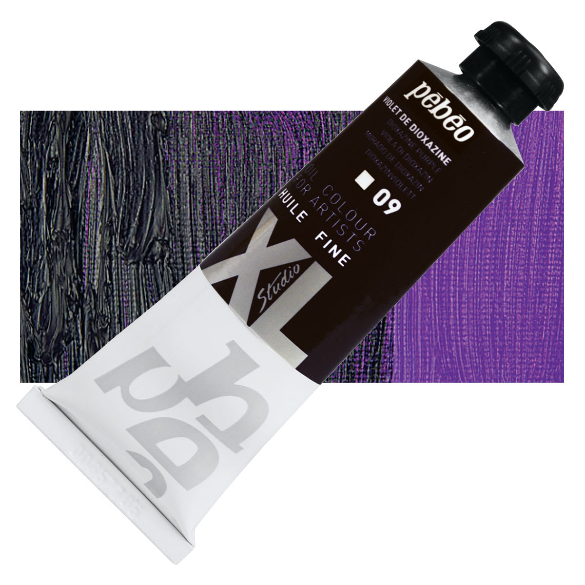 Pebeo XL Studio Oil Paint - Dioxazine Purple, 37 ml tube and swatch