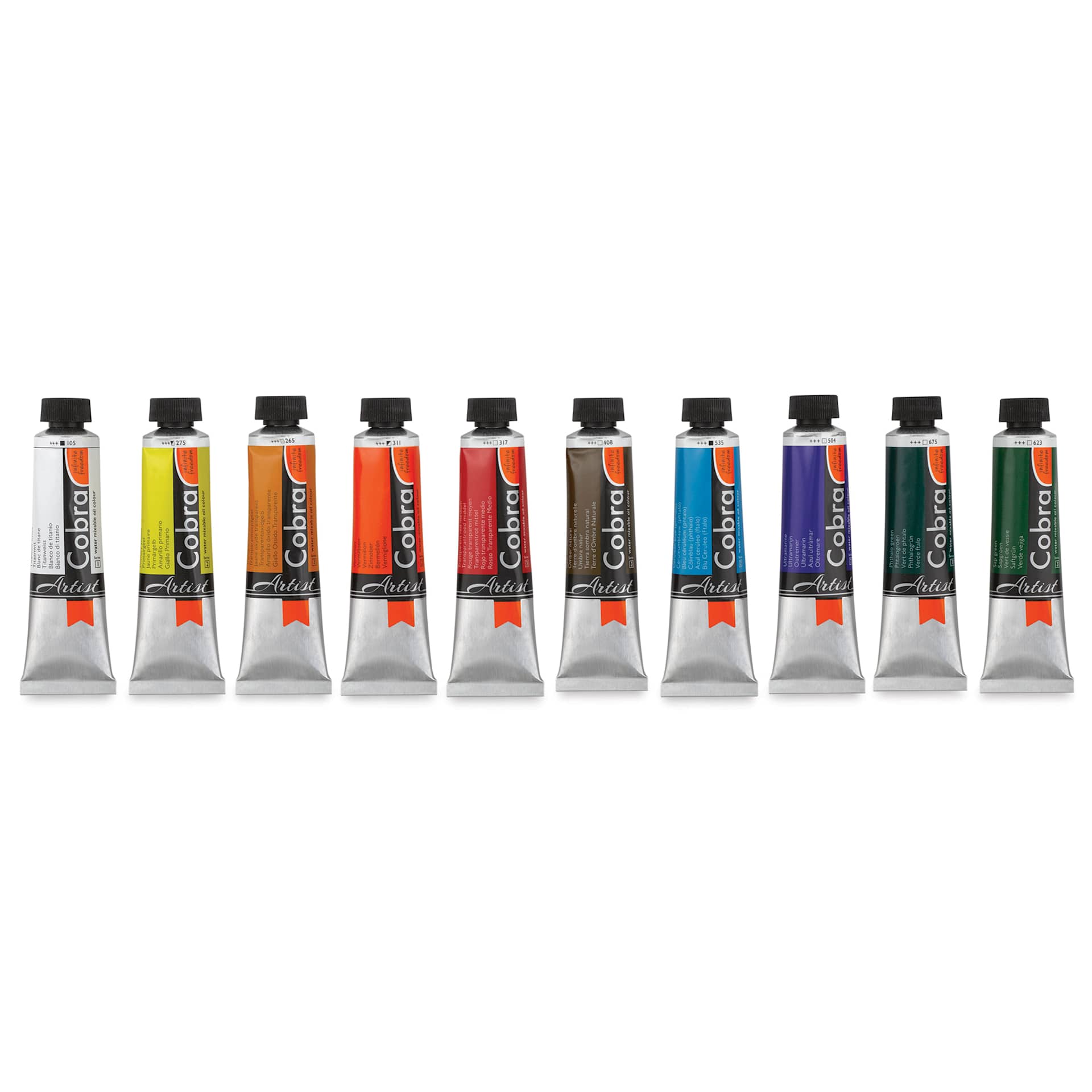 Cobra Artist Water Mixable Oil Paint - Peasants Landscape, Set of 10, 40 ml tube