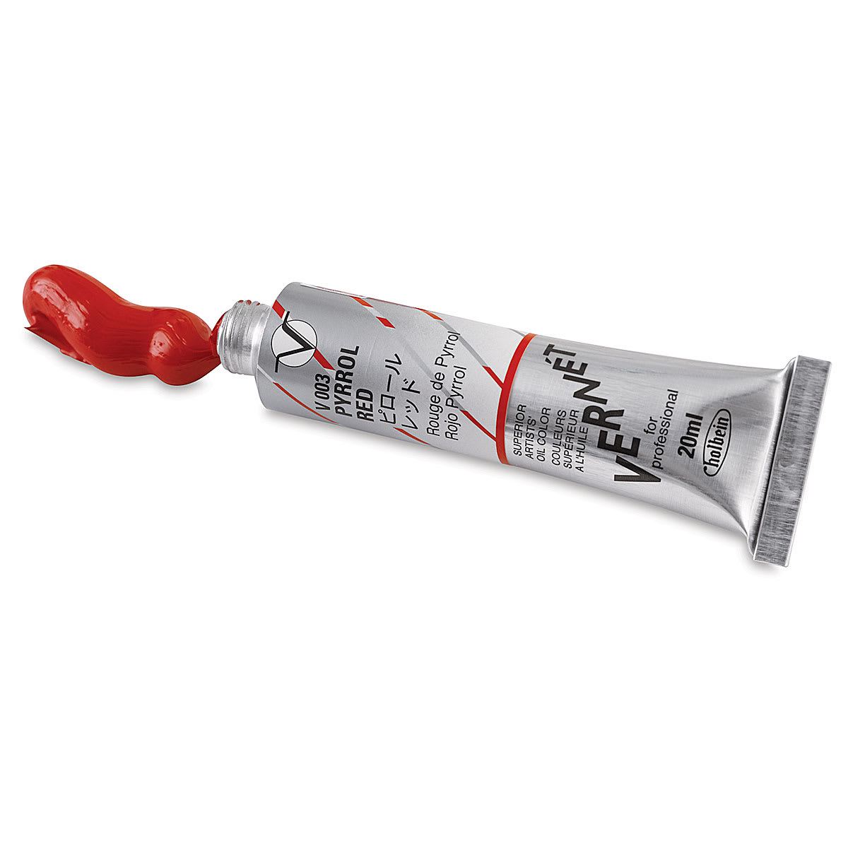 Holbein Vernét Superior Artists' Oil Paints - Pyrrol Red tube open with some paint squeezed out Holbein Vernét Superior Artists' Oil Paints - Pyrrol Red tube open with some paint squeezed out