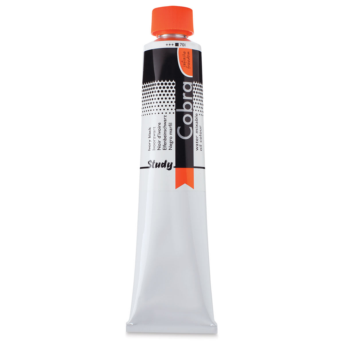 Royal Talens Cobra Study Water Mixable Oil Colors - Ivory Black, 200 ml tube
