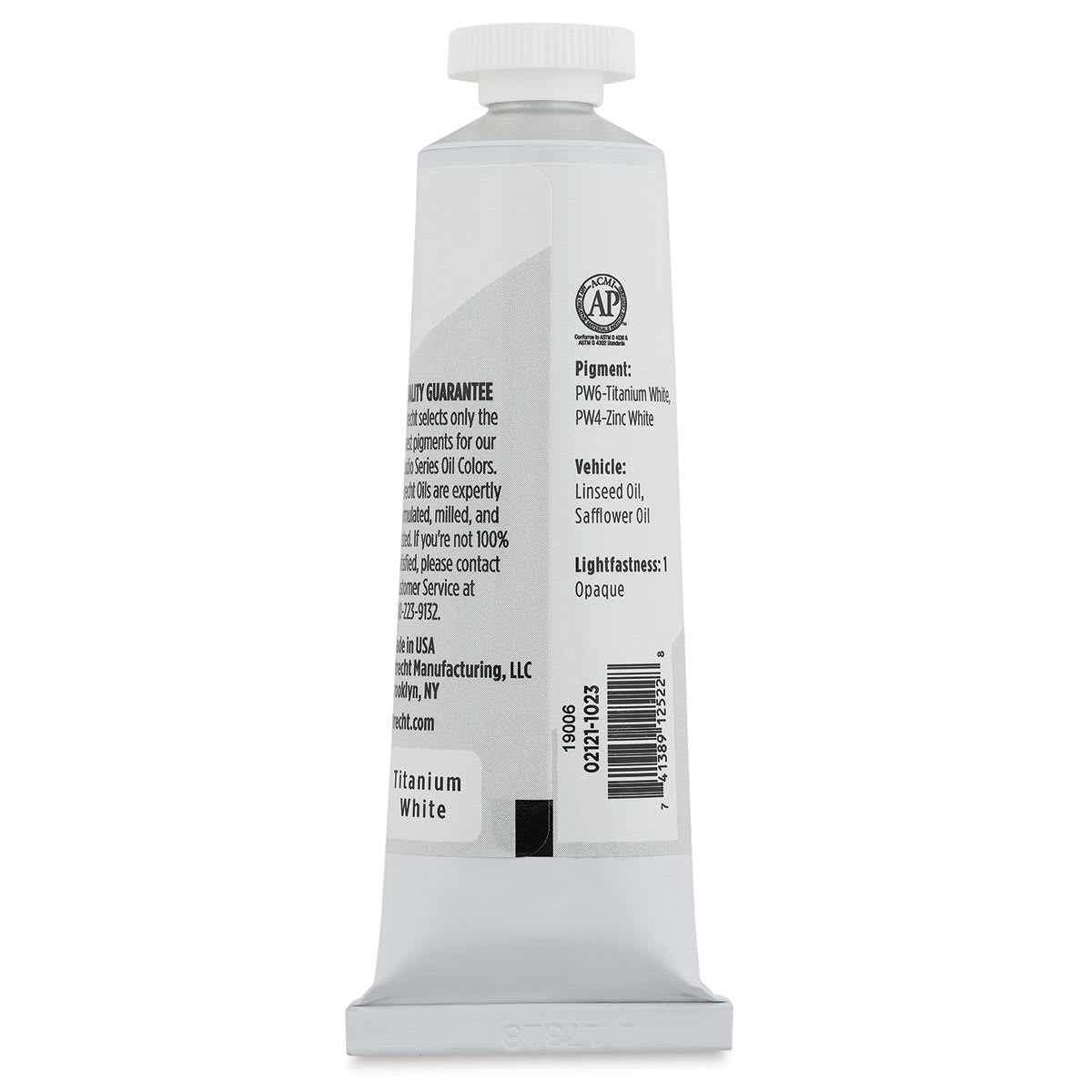 Utrecht Studio Series Oil Paint - Titanium White, 37 ml, Tube (Back) Utrecht Studio Series Oil Paint - Titanium White, 37 ml, Tube (Back)