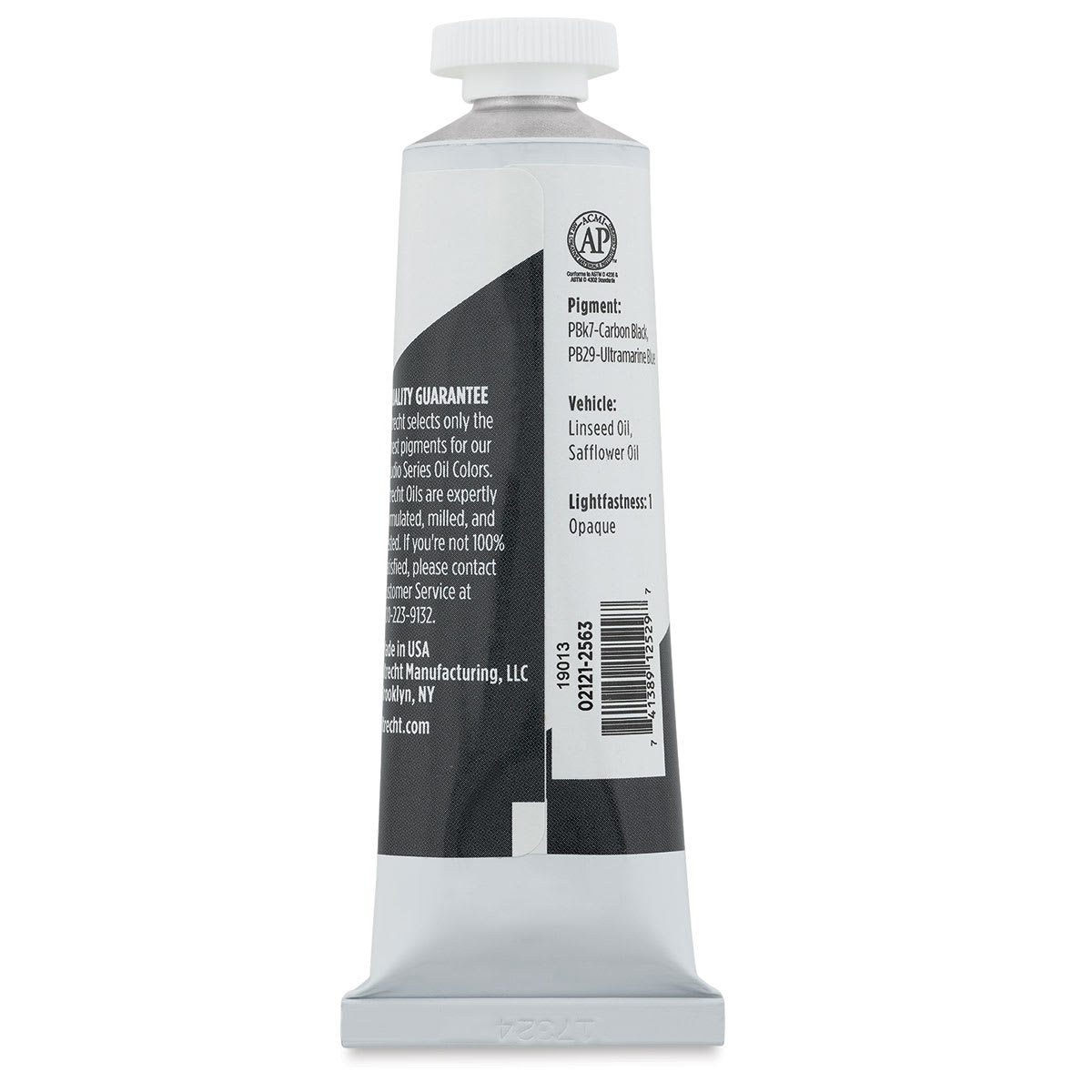 Utrecht Studio Series Oil Paint - Paynes Gray, 37 ml, Tube (Back)
