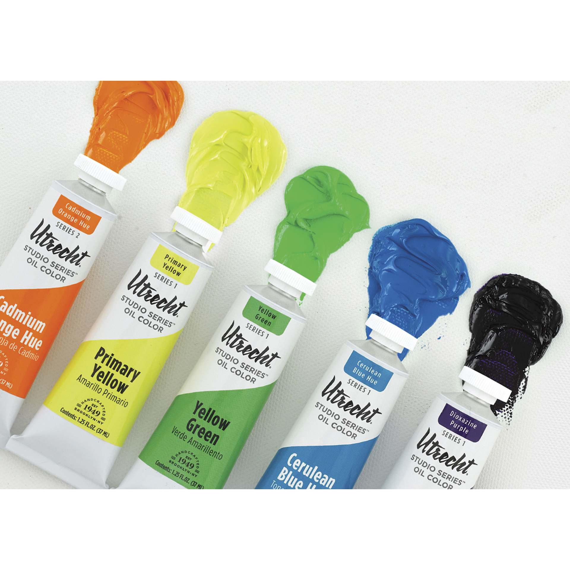 Utrecht Studio Series Oil Paints - multiple tubes with paint coming out