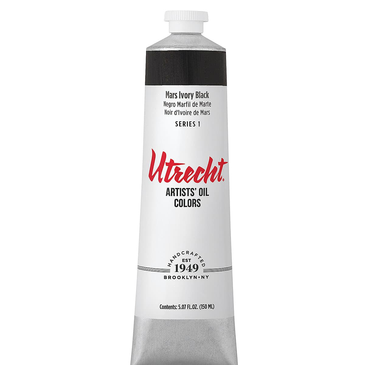 Utrecht Artists' Oil Paint - Mars Ivory Black, 150 ml tube