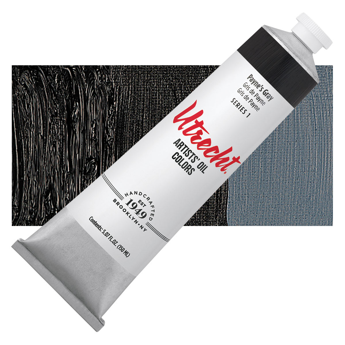 Utrecht Artists' Oil Paint - Payne's Gray, 150 ml tube and swatch
