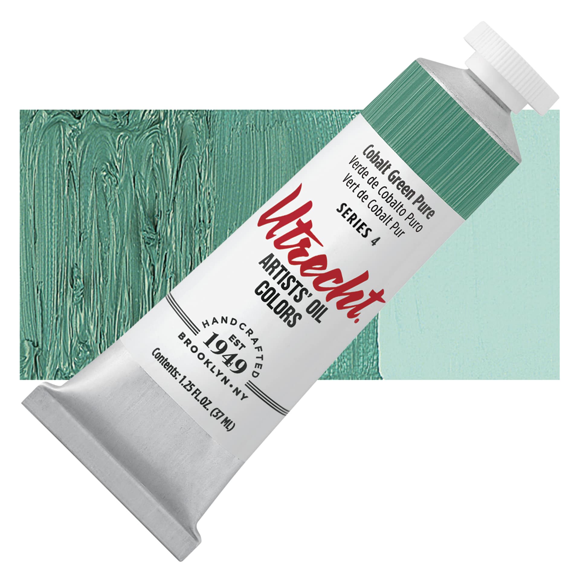 Utrecht Artists' Oil Paint - Cobalt Green, 37 ml tube and swatch