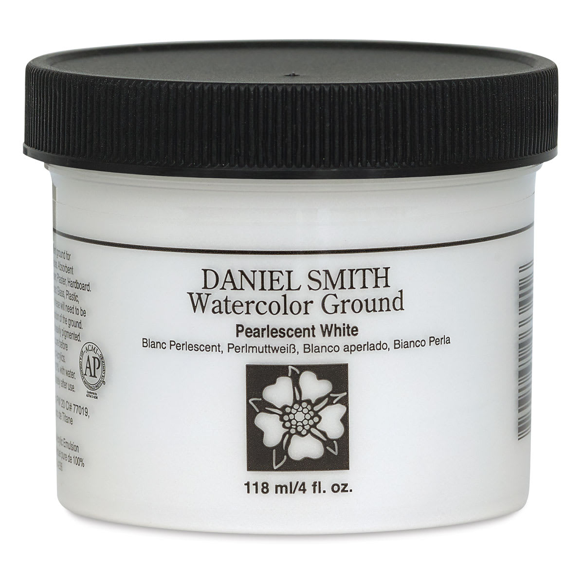 Daniel Smith Watercolor Ground - Front of 4 oz Pearlescent White Jar shown 