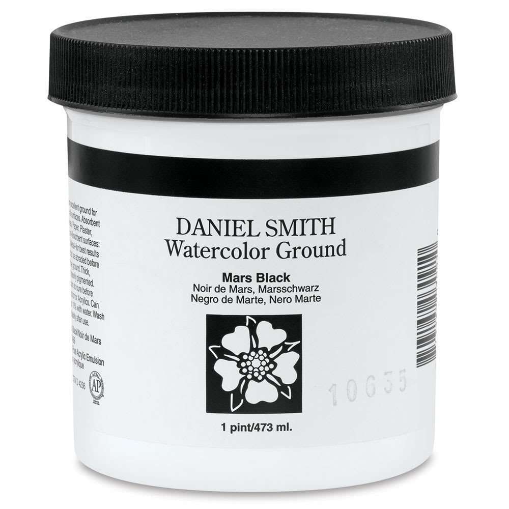 Daniel Smith Watercolor Ground - Front of 16 oz Mars Black Jar shown 