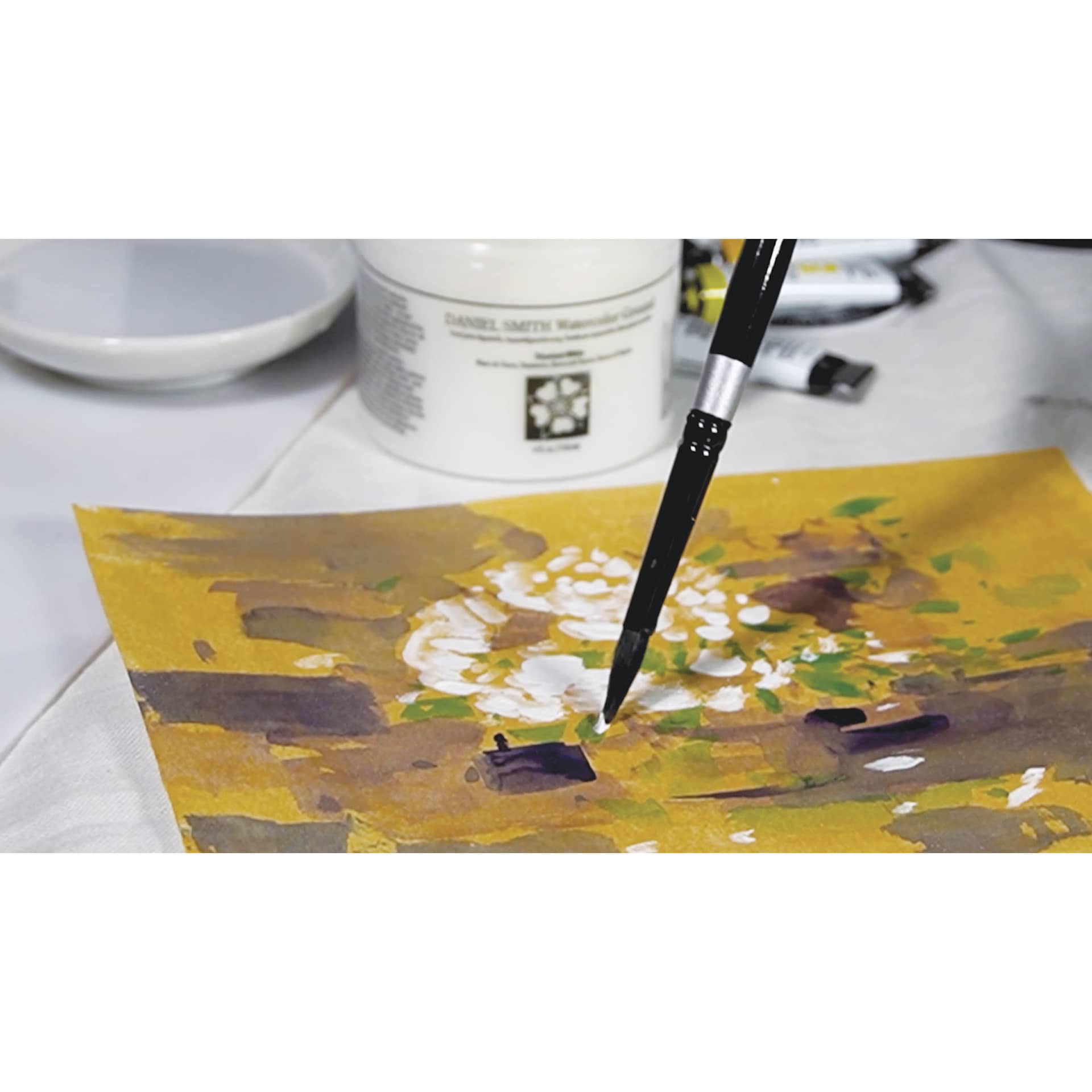 Daniel Smith Watercolor Ground, applied on watercolor paper