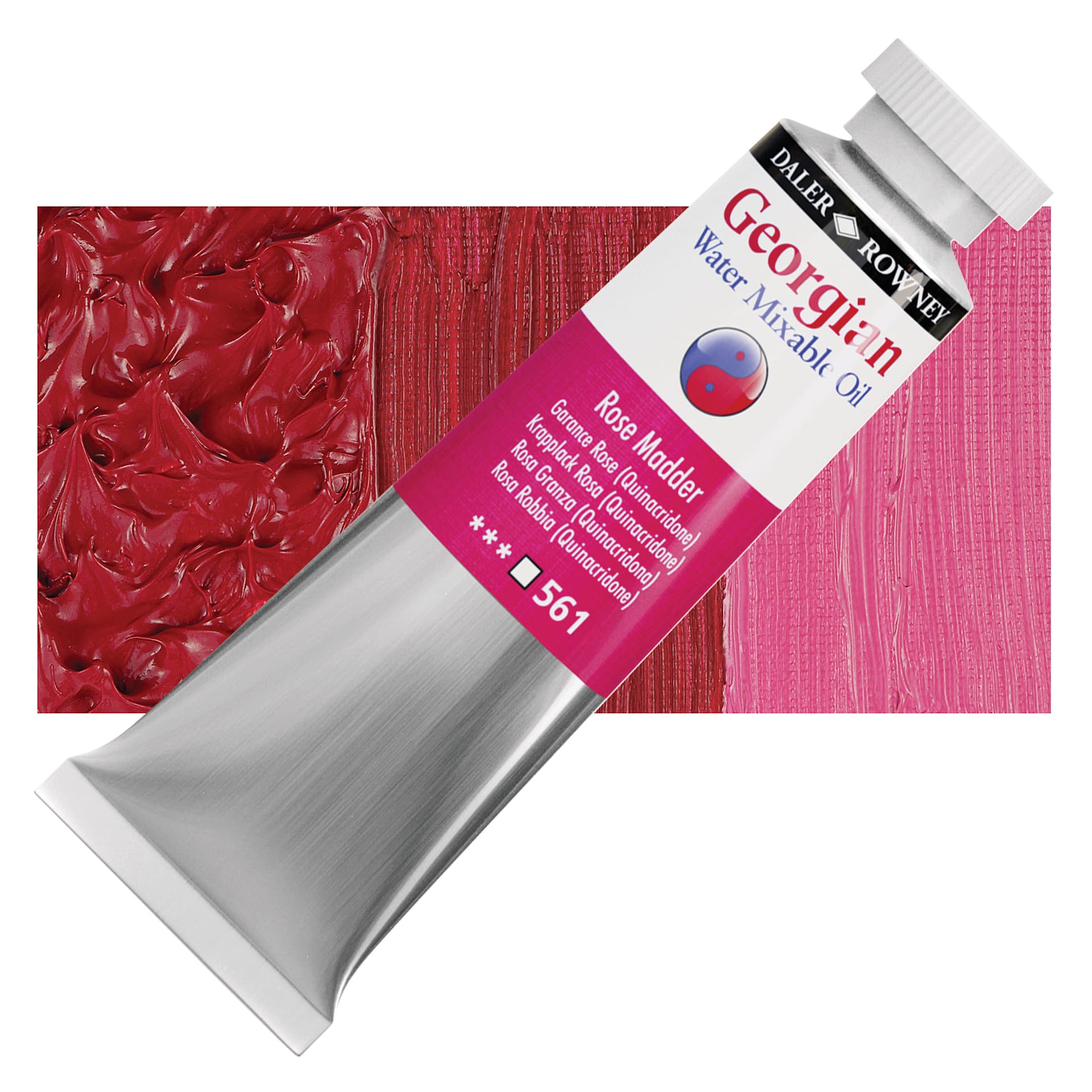 Georgian Water Mixable Oil - Rose Madder, 37 ml tube and swatch