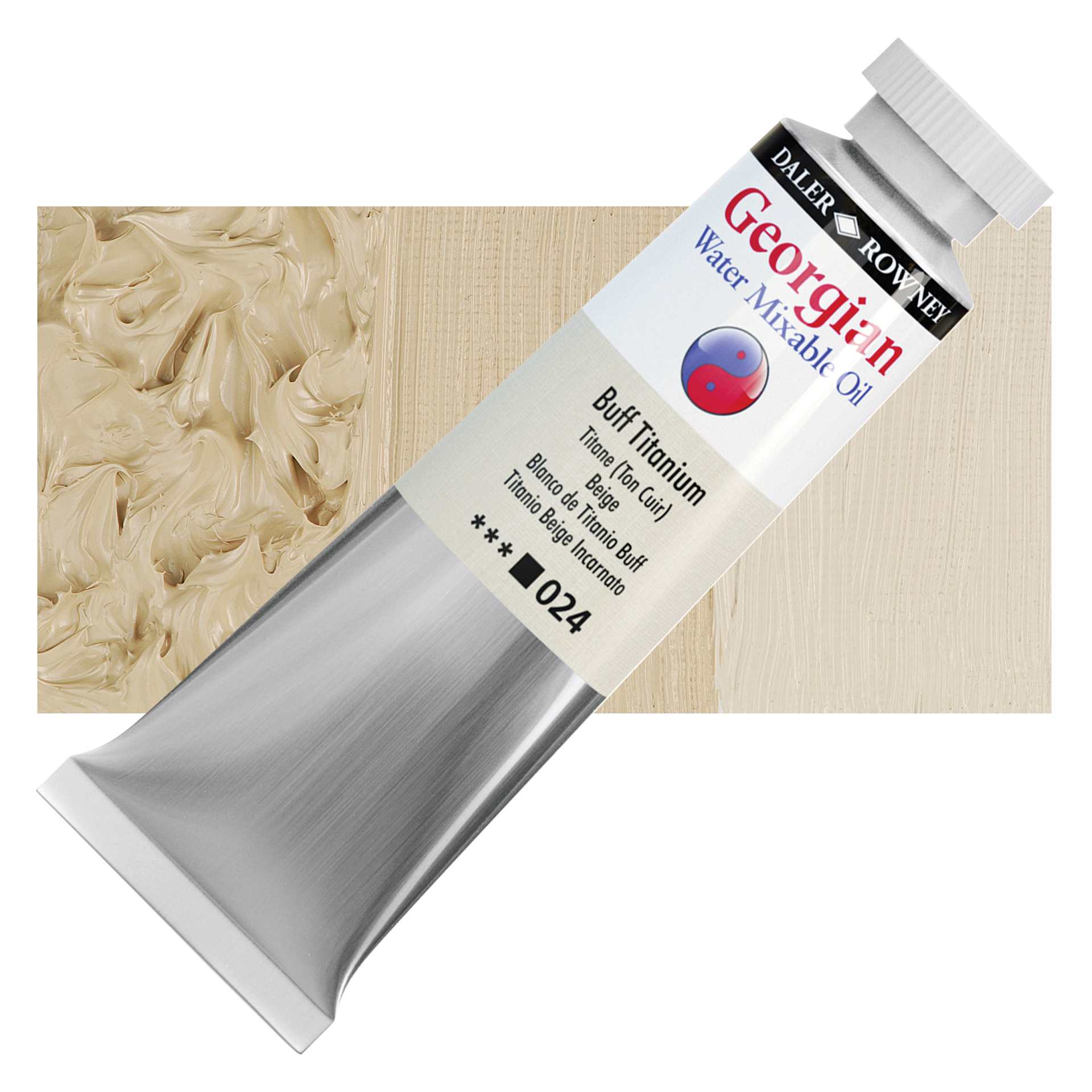 Georgian Water Mixable Oil - Buff Titanium, 37 ml tube and swatch