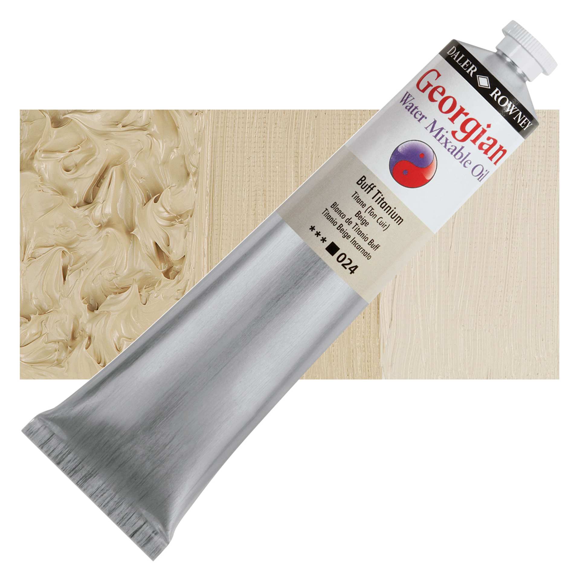 Georgian Water Mixable Oil - Buff Titanium, 200 ml tube and swatch
