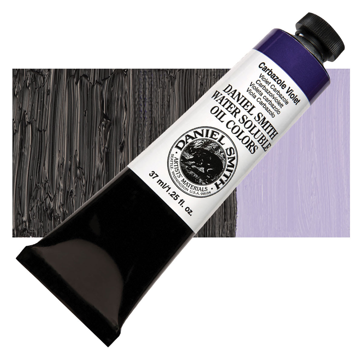 Daniel Smith Water-Soluble Oil - Carbazole Violet, 37 ml Tube and swatch