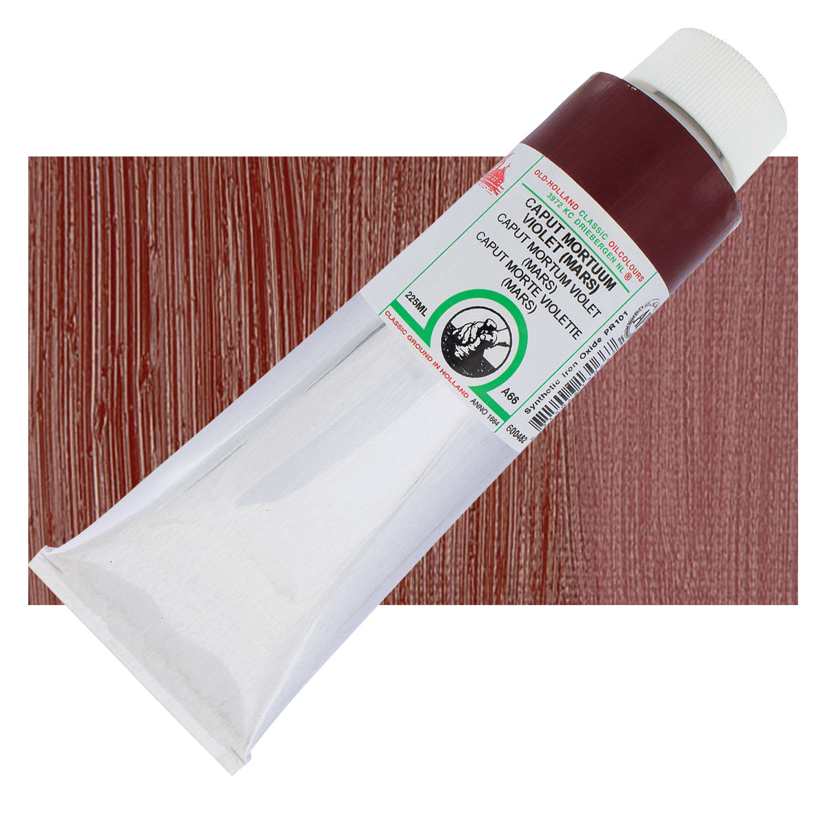 Old Holland Classic Oil Color - Caput Mortuum Violet (Mars), 225 ml tube and swatch