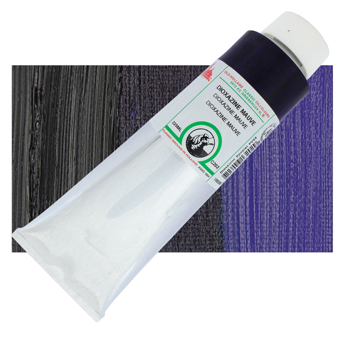 Old Holland Classic Oil Color - Dioxazine Mauve, 225 ml tube and swatch