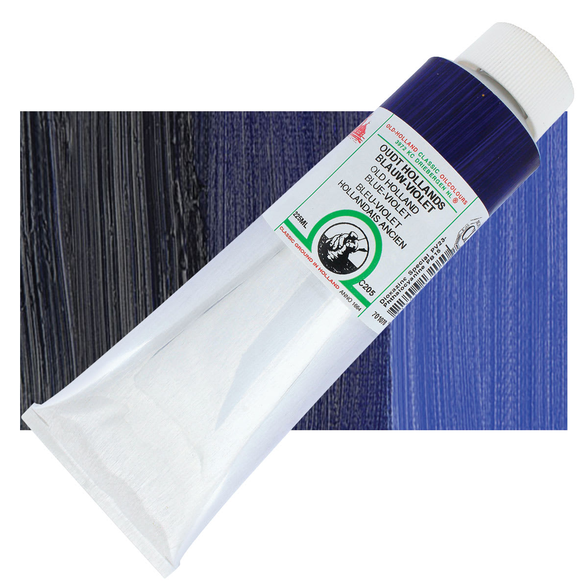 Old Holland Classic Oil Color - Old Holland Blue Violet, 225 ml tube and swatch