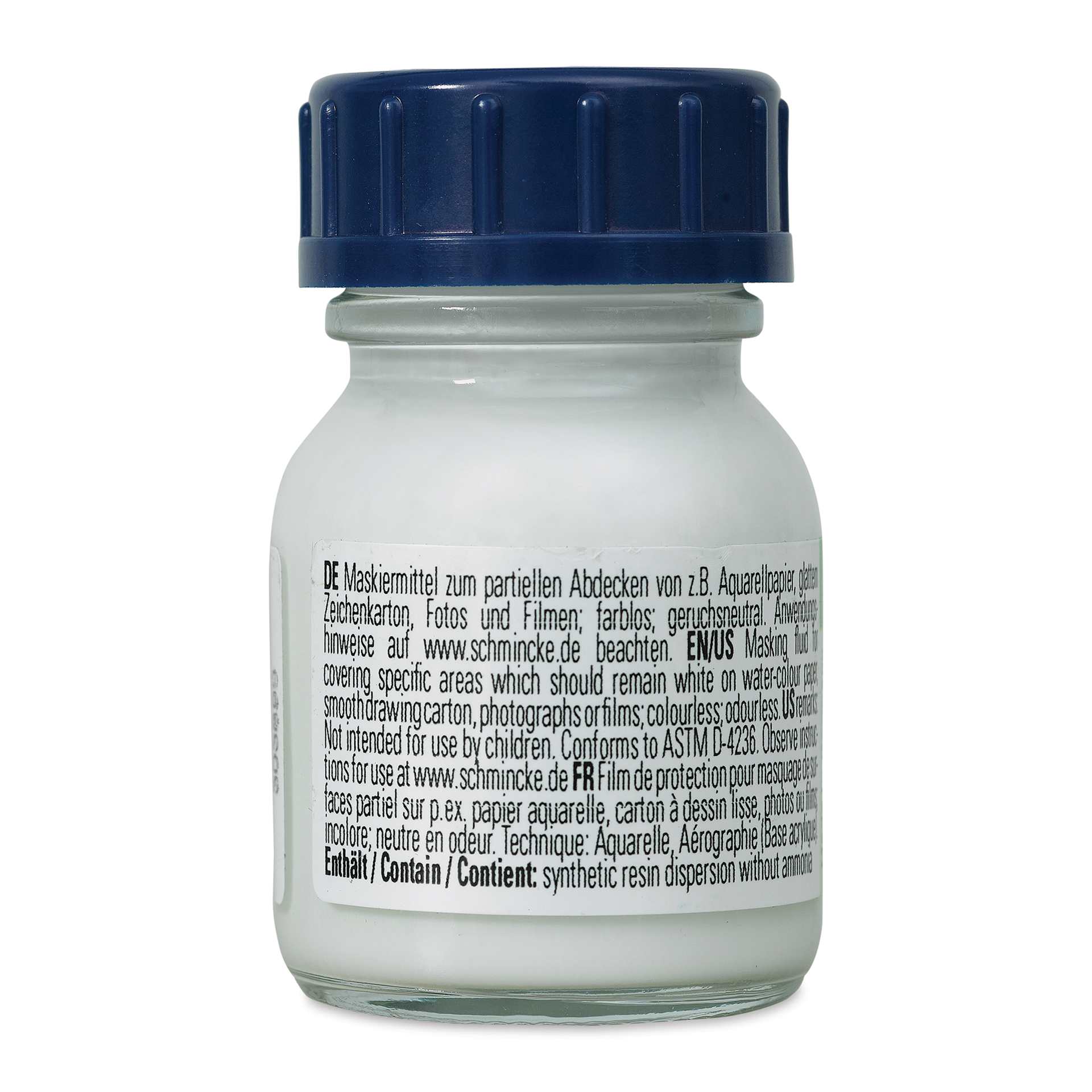 Schmincke Liquid Frisket - Neutral, 20 ml (back of bottle) Schmincke Liquid Frisket - Neutral, 20 ml (back of bottle)