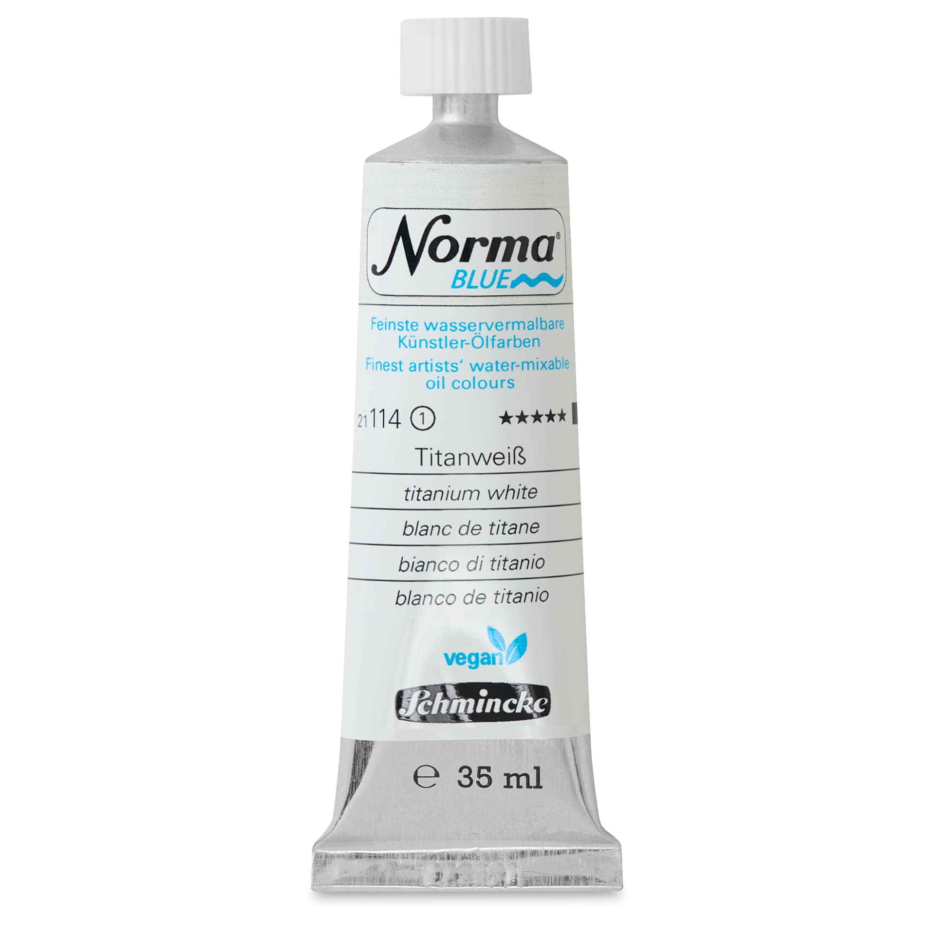 Schmincke Norma Blue Water-Mixable Oil Paint - Titanium White, 35 ml, tube Schmincke Norma Blue Water-Mixable Oil Paint - Titanium White, 35 ml, tube