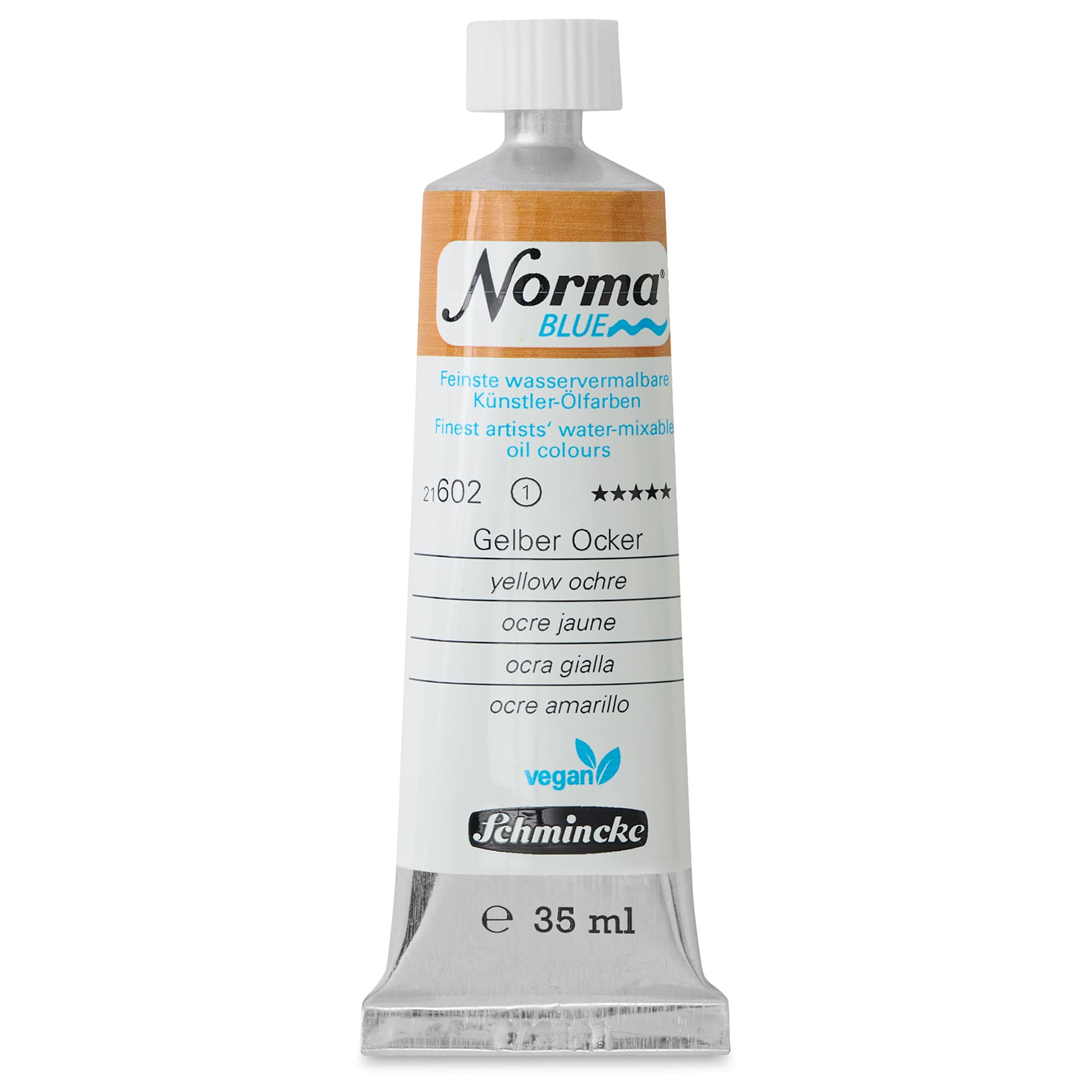 Schmincke Norma Blue Water-Mixable Oil Paint - Yellow Ochre, 35 ml, tube
