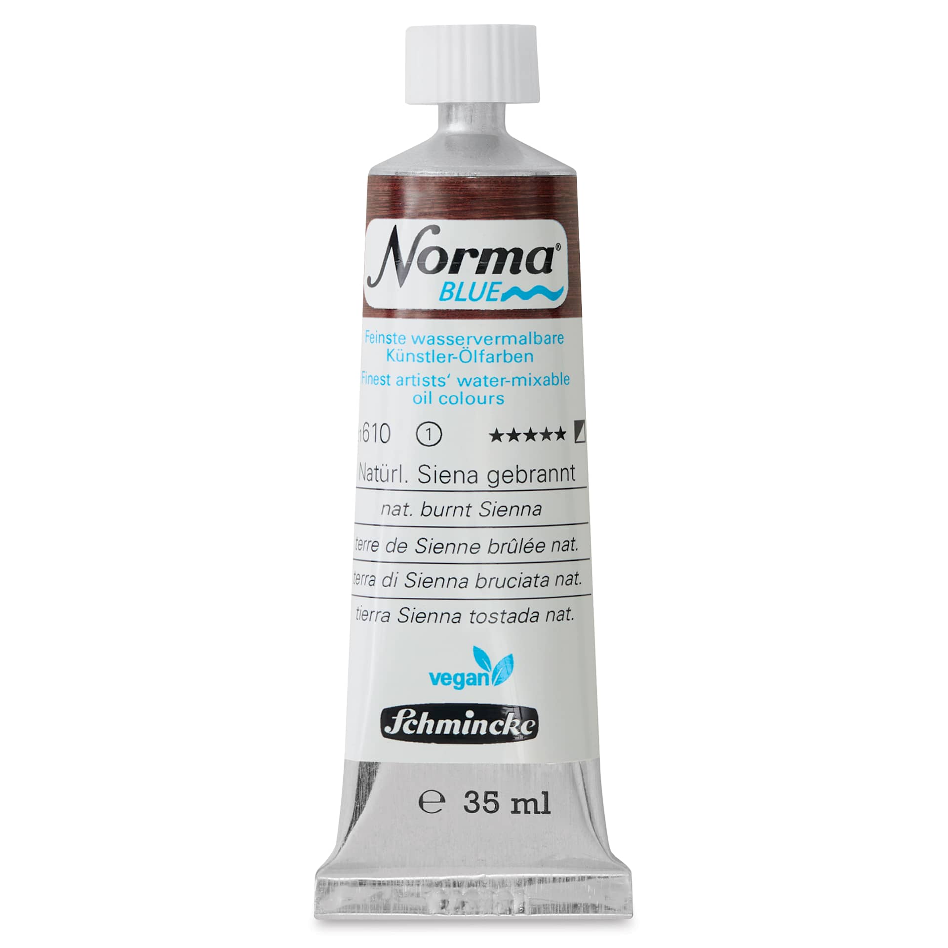 Schmincke Norma Blue Water-Mixable Oil Paint - Natural Burnt Sienna, 35 ml, tube