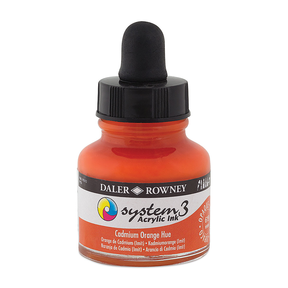 Daler-Rowney System3 Acrylic Ink - Cadmium Orange Hue, 1 oz
