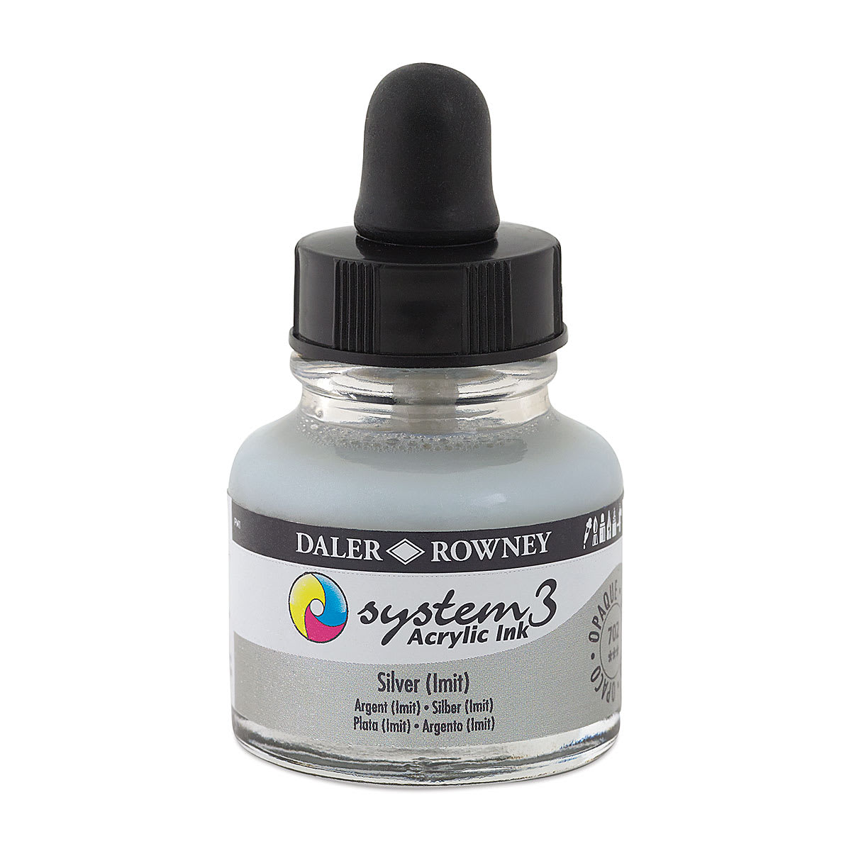 Daler-Rowney System3 Acrylic Ink - Silver, 1 oz