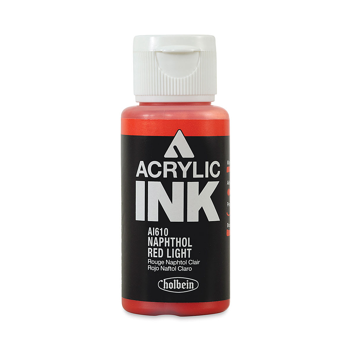 Holbein Acrylic Ink - Naphthol Red Light, 30 ml
