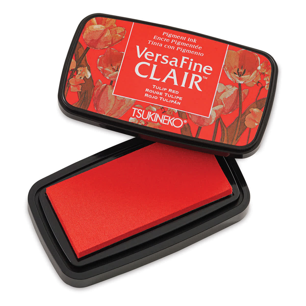VersaFine Clair Ink Pad - Tulip Red with lid off