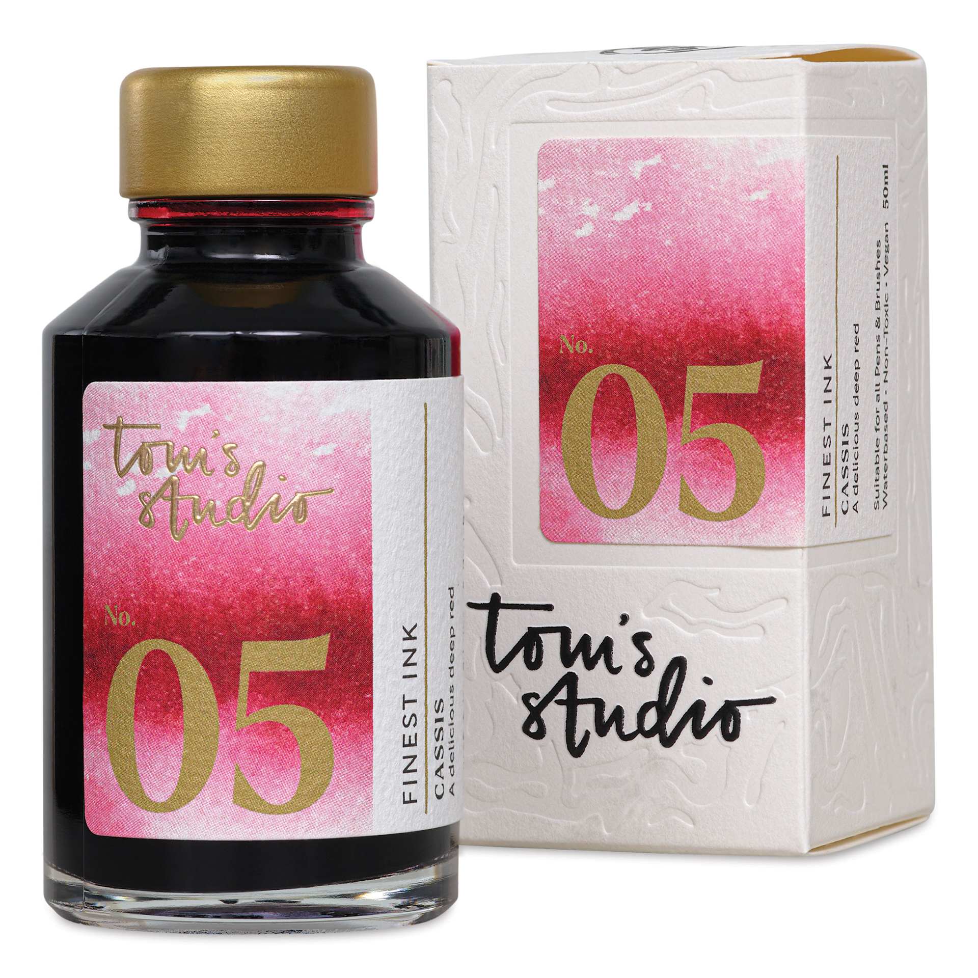 Tom's Studio Fountain Pen Ink - 50 ml, Cassis, with packaging