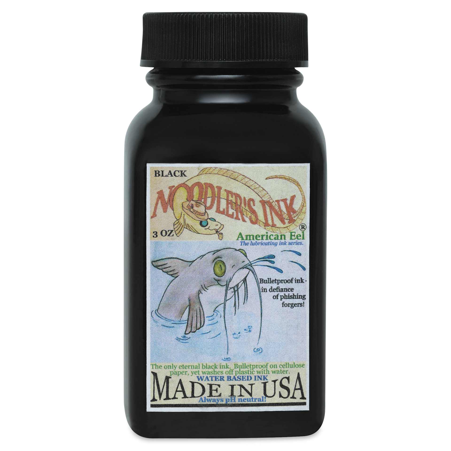 Noodler's Ink Fountain Pen Ink - Eel Black, bottle