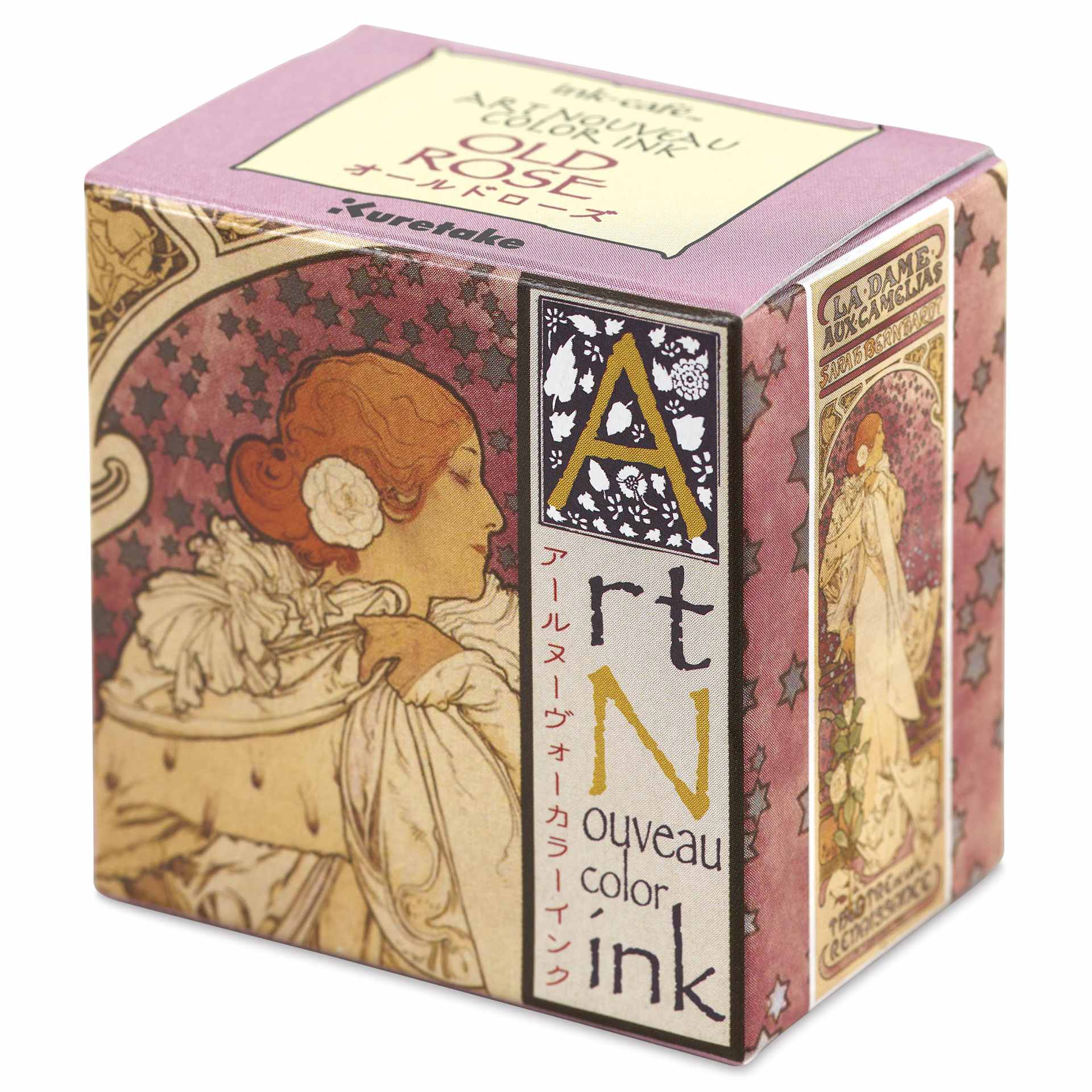 Kuretake Ink-Café Art Nouveau Ink - Old Rose, 20 ml, front of packaging