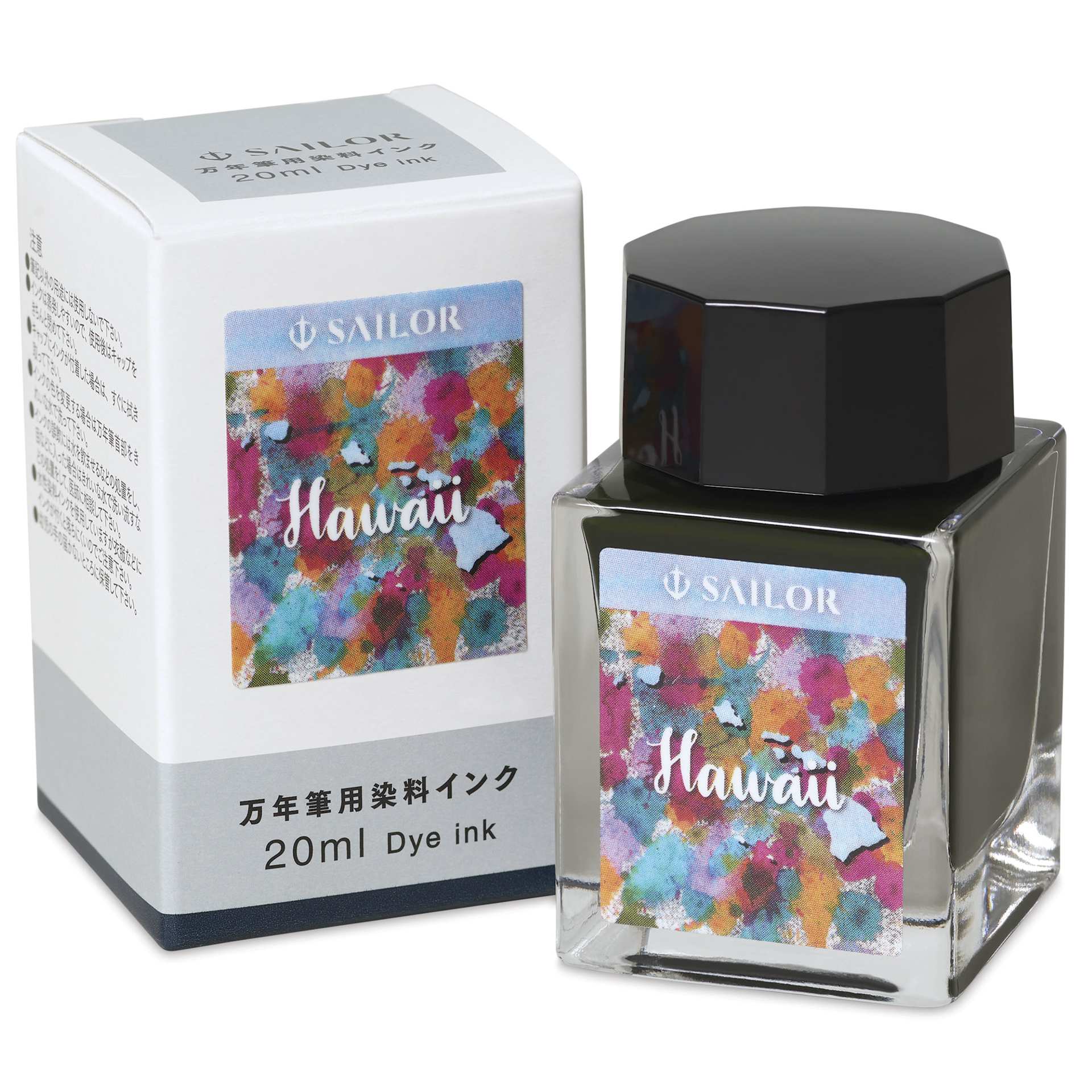 Sailor USA State Ink - Hawaii, Light Blue, 20 ml, bottle and packaging