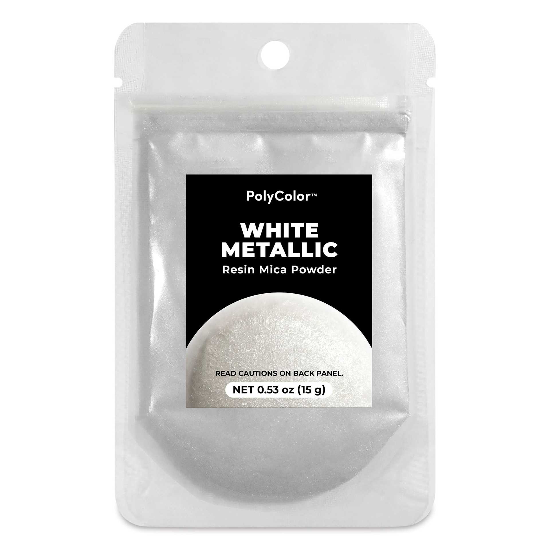 PolyColor Resin Pigment Powder - White Metallic, 15 g