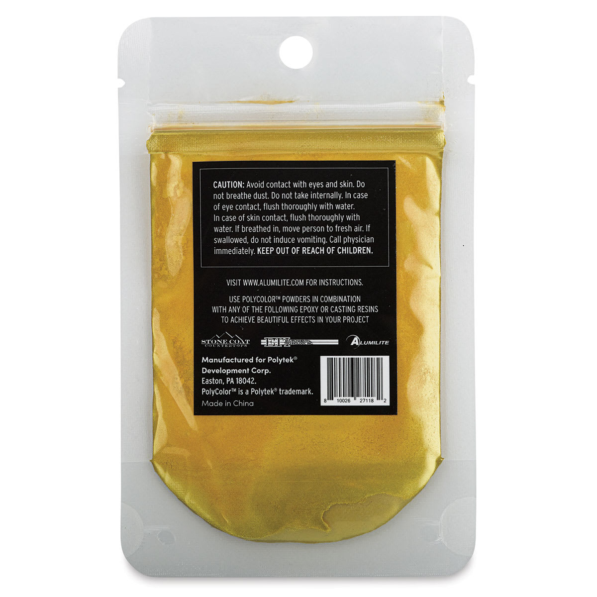 Back of PolyColor Resin Pigment Powder - Yellow Gold, 15 g
