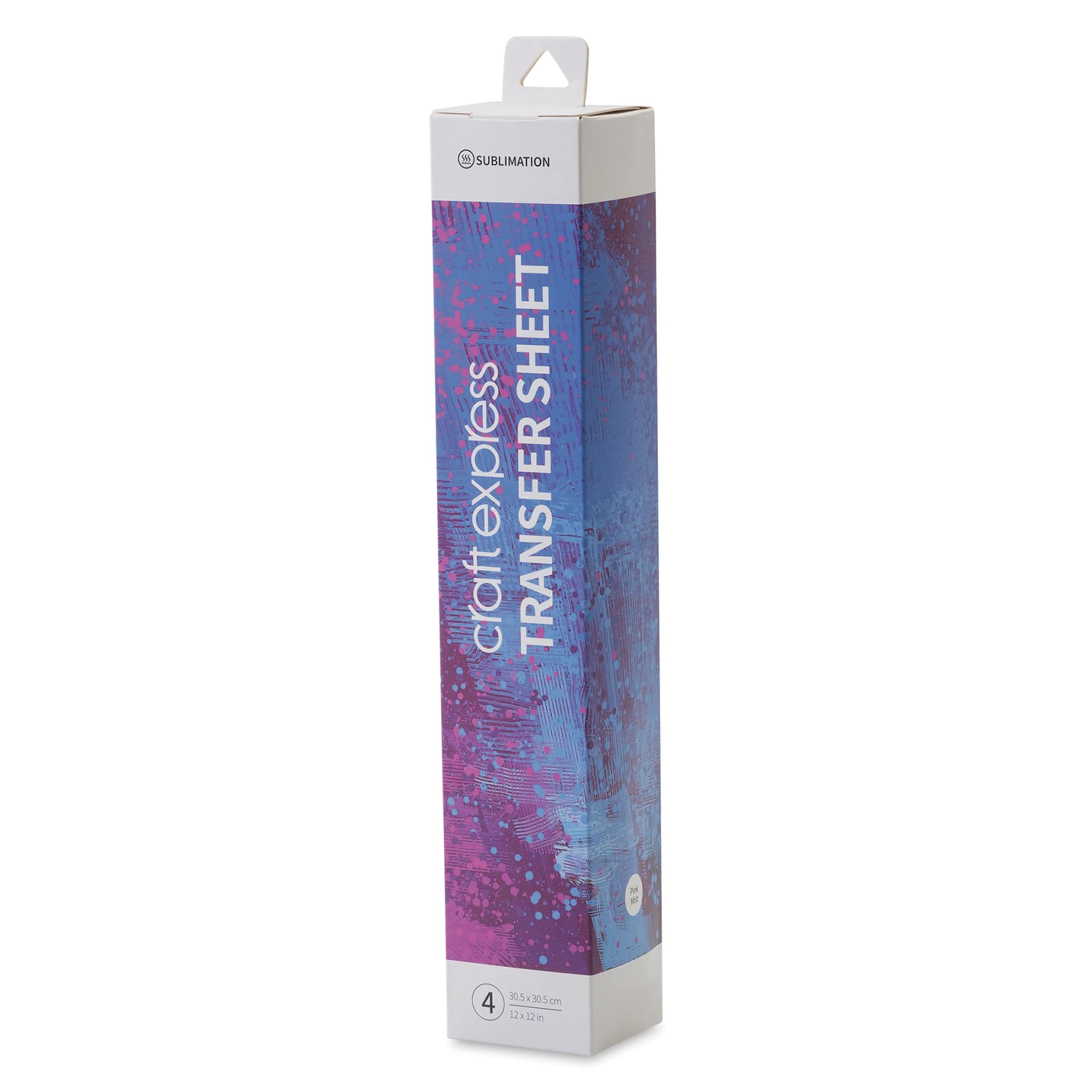 Craft Express Sublimation Pattern Transfer Sheets - Pink Mist, 12" x 12", Pkg of 4 front of box