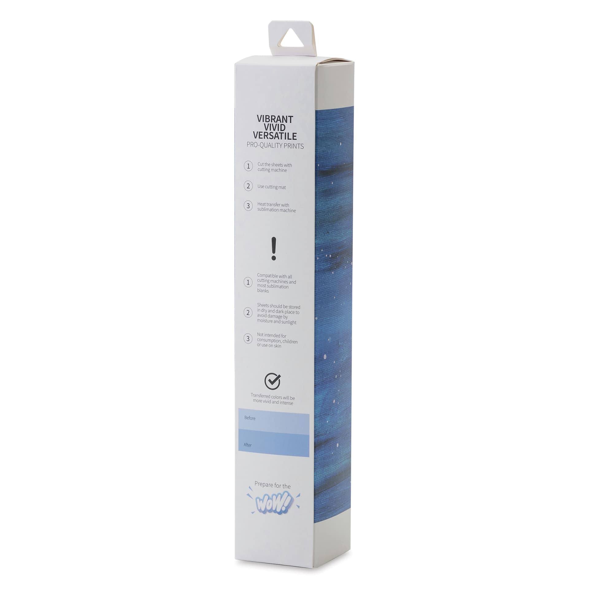 Craft Express Sublimation Pattern Transfer Sheets - Firefly Night, 12" x 12", Pkg of 4 back of box